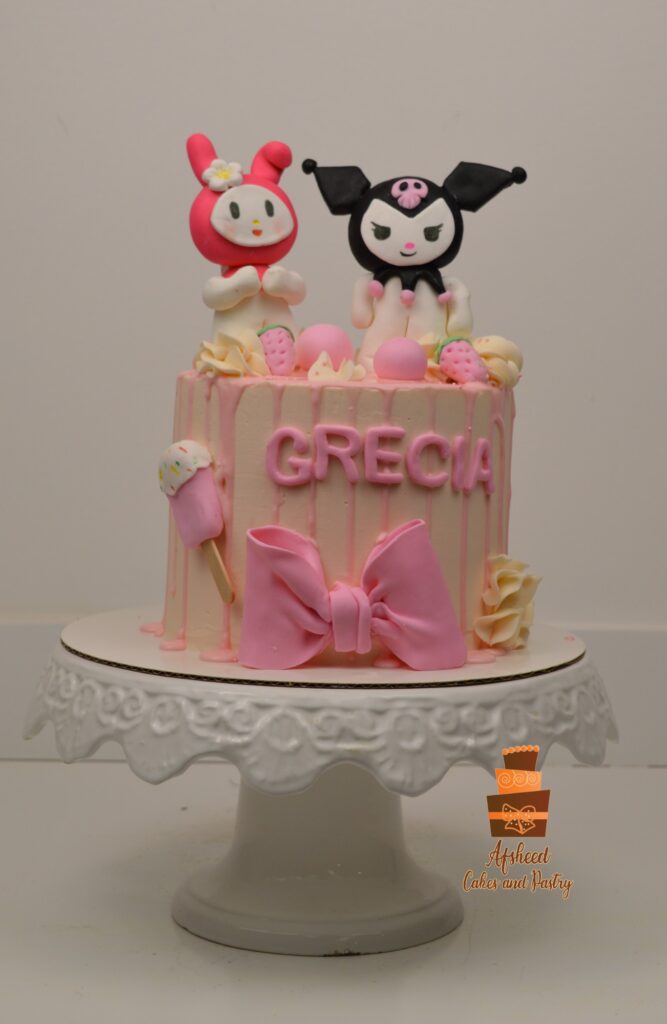Custom-designed Kuromi cake for Calgary birthday party, combining creativity and flavor